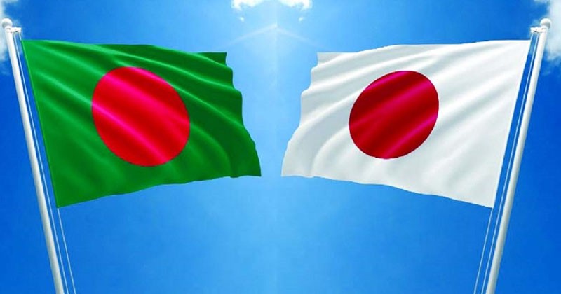 Bangladesh-Japan flag বাংলাদেশ-জাপান পতাকা